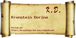 Kronstein Dorina névjegykártya